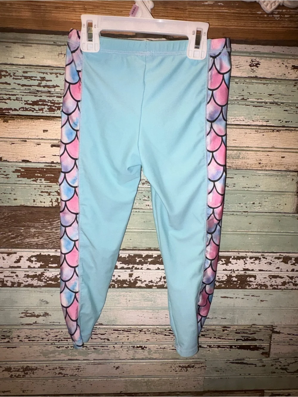Girls' Mermaid Scale Rashguard Set - Light Blue, Pink & Blue